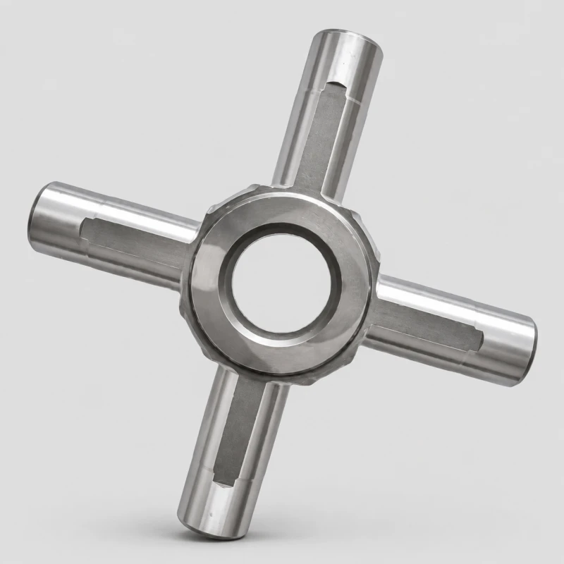 Precision-machined HOWO truck cross shaft for axle differential replacement, part numbers AZ9231320150 and AZ9231320223