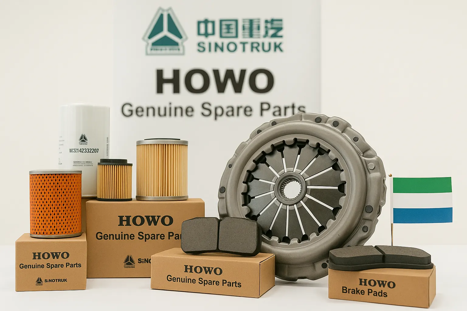 Genuine SINOTRUK HOWO parts in Sierra Leone for Freetown port logistics, Freetown Terminal vehicles, Pepel and Nitti mining cargo, bauxite rutile iron ore diamond and gold support vehicles, agriculture transport, fisheries cold chain, rainy season roads, and mixed spare parts orders from China