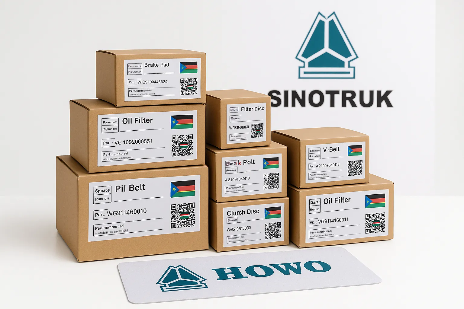 SINOTRUK HOWO Parts in Sudan SINOTRUK HOWO parts in Sudan for Port Sudan logistics, agriculture transport, fuel and water trucks, repair workshops, dealers, and mixed spare parts orders