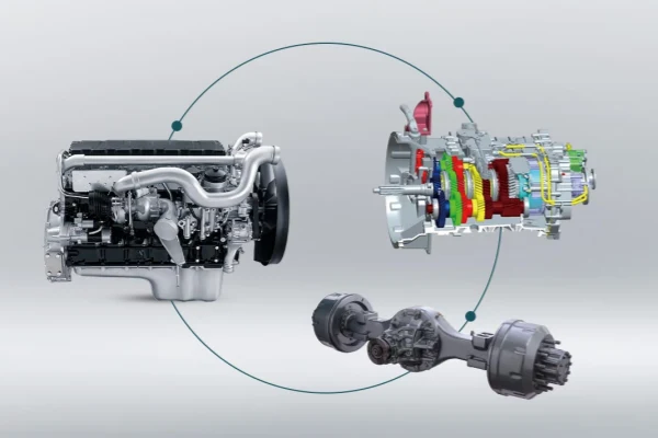 SINOTRUK HOWO powertrain spare parts including engine gearbox and axle components
