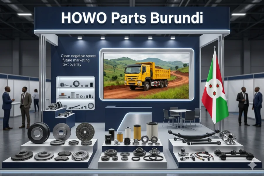HOWO truck spare parts in Burundi exhibition booth for inland road transport construction trucks dealers and repair workshops