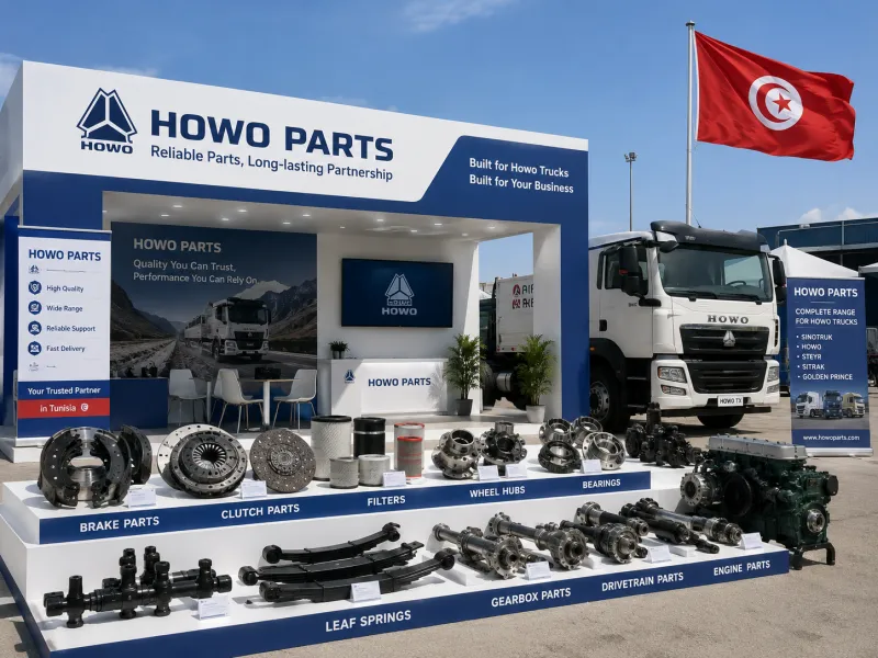 HOWO parts in Tunisia for Radès port logistics, Tunis repair workshops, industrial transport, agriculture fleets, construction vehicles, dealers, and mixed spare parts orders